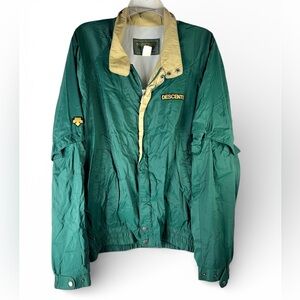 DESCENTE VTG MENS COAT LARGE GREEN GOLD SOFT SHELL 90s snow skiing windbreaker